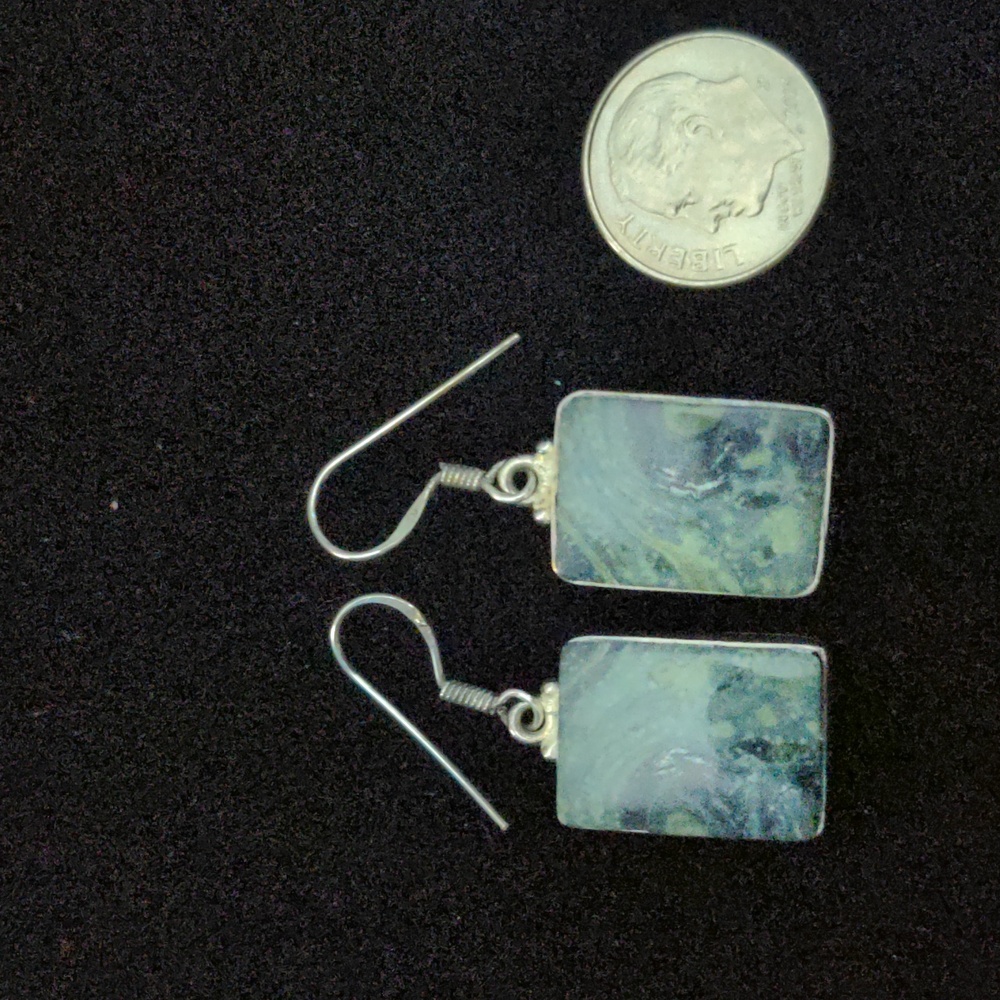 New Green Kabamba Gemstone Earrings, Silver, Drop Dangle, Shepherd Hooks, Boxed - Picture 2 of 4